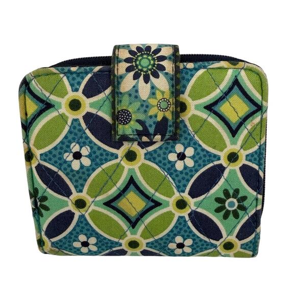 Vera Bradley Handbags - Vera Bradley Daisy Daisy Mini Zip Wallet Cotton Floral Bi-Fold Carry All